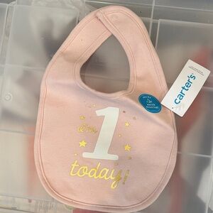 Carter’s first birthday bib.

NWT
SFH